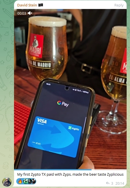 Paid With ZYPs from Holding Zypto Token