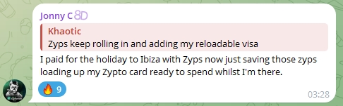 Paid With ZYPs from Holding Zypto Token